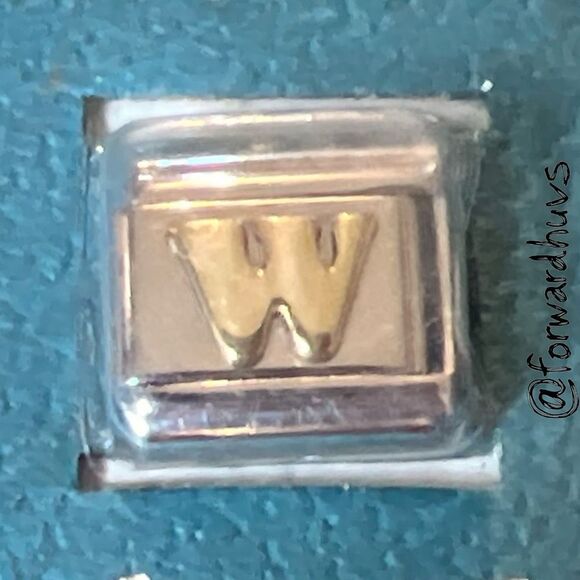 Bundle Sale 3 for $15 | Transitions Italian “W” Charm 24 Kt Gold Plated - Picture 4 of 5